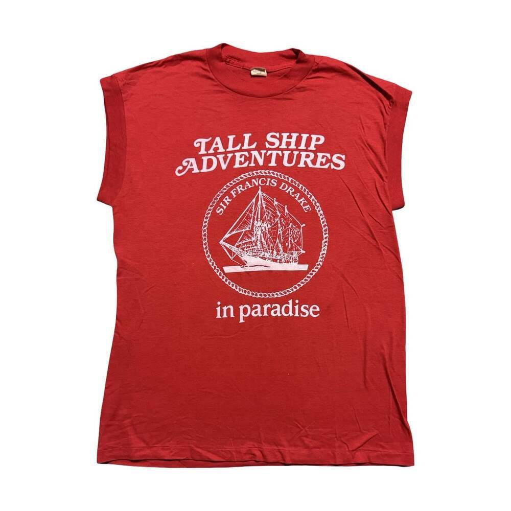 True Vintage Sir Francis Drake Sleeveless T-Shirt Graphic Tee Size XL